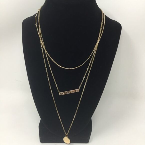 BP. Plate & Disc Layered Necklace (G2) - Picture 1 of 5